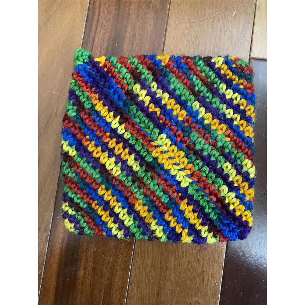 Vintage Crochet Potholders/ Hot‎ Pads + crochet bottle dress (?).